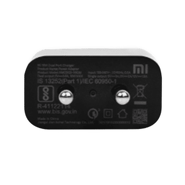 Mi 18W Type A 2-Port Fast Charger (Adapter Only, 380V Surge Protection, Black)