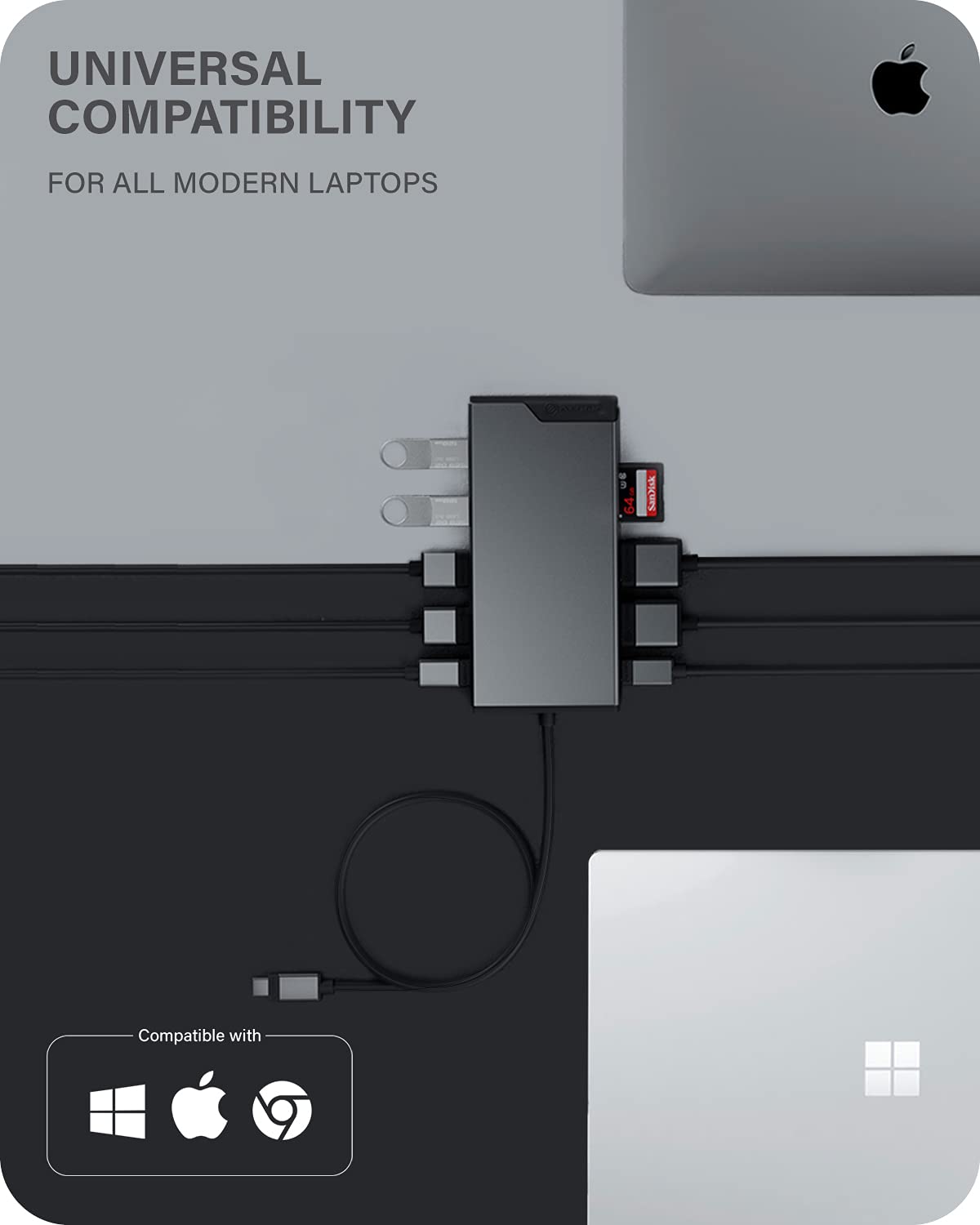 ALOGIC Dual Display USB-C 12-in-1 Mini Docking Station, FHD (1920 x 1080) @60Hz, 2x HDMI, 1x VGA, 100W PD, 2x USB-C, 2x USB-A 2.0, 2x USB-A 3.0, RJ45, MicroSD & SD Card Reader, Plug & Play, MacBook/Surface & other USB-C devices compatible.