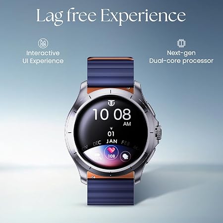 Titan Evoke 2.0, 1.32" AMOLED Display Smart Watch with AOD,1000 Nits, Functional Crown, Magnetic Strap, Metal Body,Fast Charge,24/7 Health Suite, BT Calling, SpO2, HRM, IP68 Smartwatch