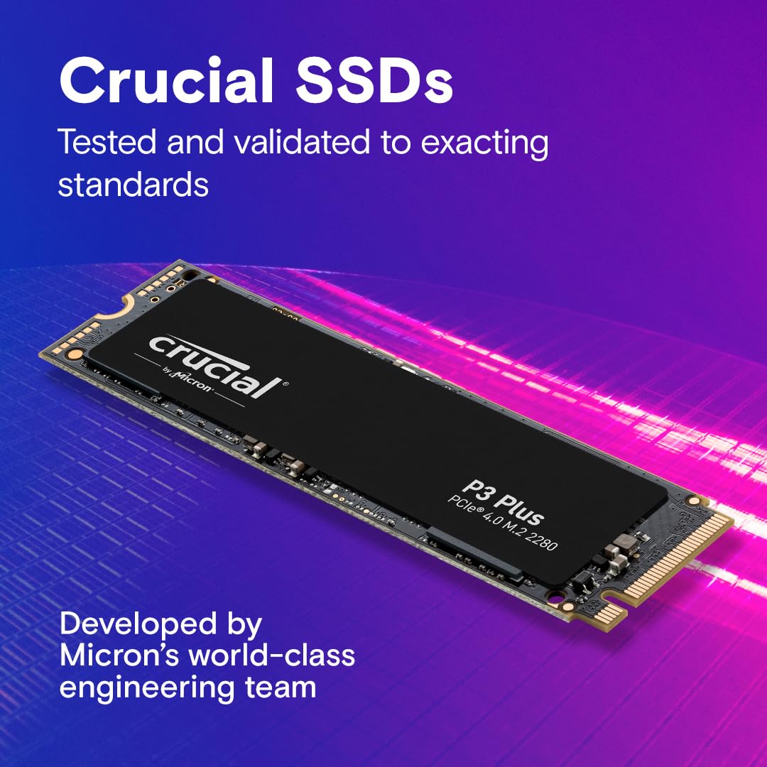 Crucial P3 Plus PCIe 4.0 3D NAND NVMe M.2 SSD, up to 4700MB/s - CT500P3PSSD8