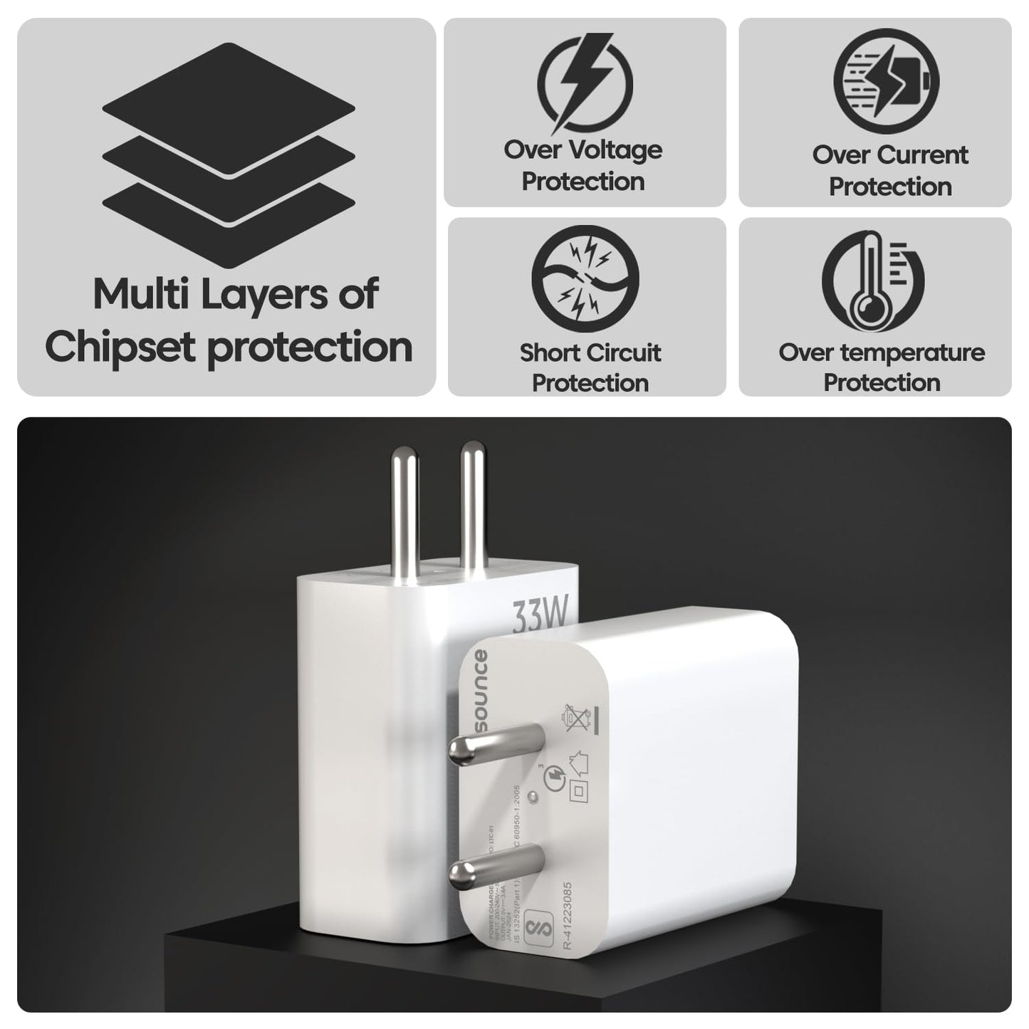 Xiaomi 33W Charger Type C Power Adapter with UltraFast PD Charging Block Enhanced Safety Protection Compact Travel Ready Universal Design for Smartphones Tablets Earbuds and USB-C Devices (White)