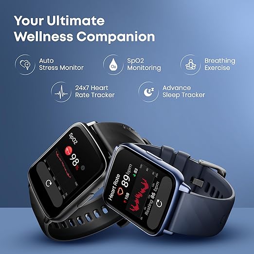 Fastrack Volt S1 Smart Watch for Man and Women Latest with 1.83" Display, Silicone Strap, BT Calling, 100+ Sports Modes, Heart Rate, SpO2, IP68, Ideal Smartwatch for Boys and Girls
