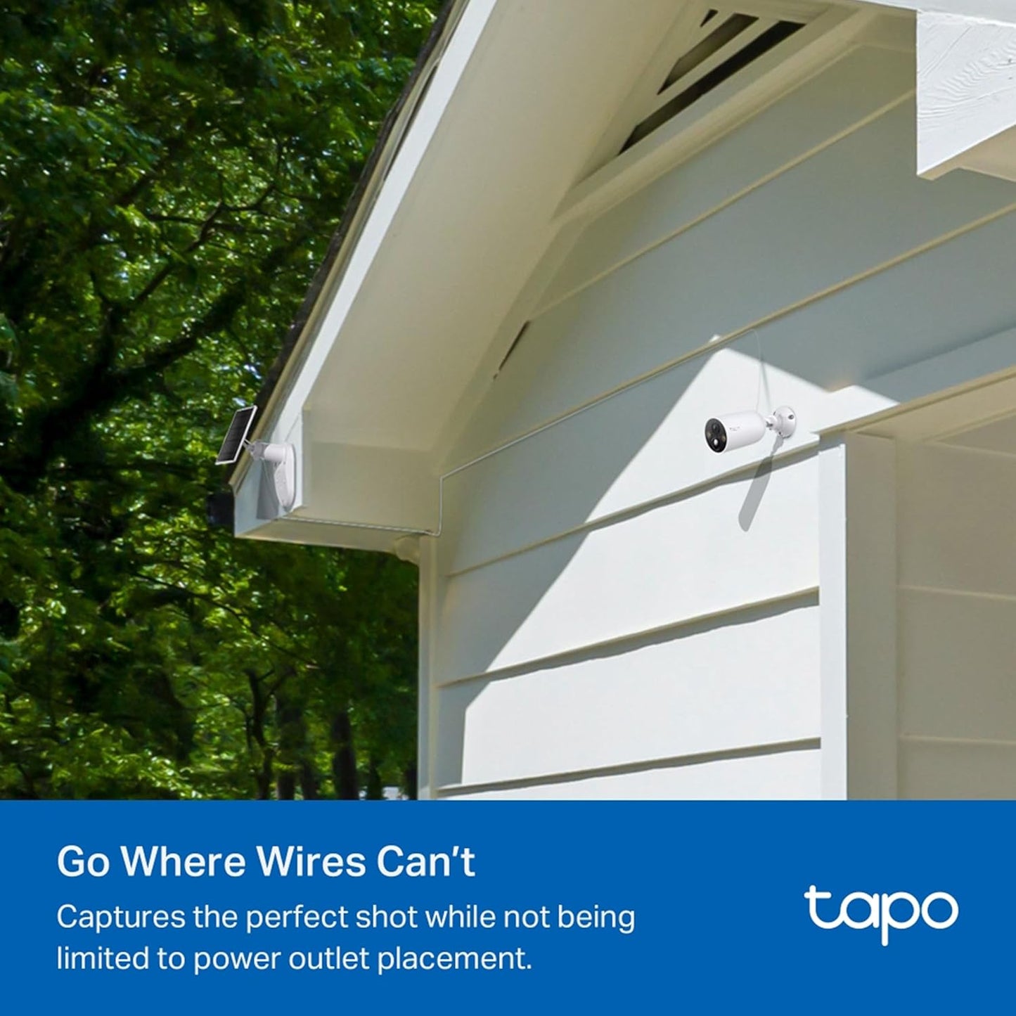 Tapo TP-Link C425 KIT Smart Wire-Free Security Camera and Solar Panel | 2K QHD 4MP 1440p | Uninterrupted Power Supply |Color Night Vision | Free AI Detection | IP66 Weatherproof| Two-Way Audio