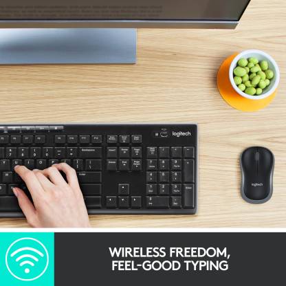Logitech MK275 Mouse & Keyboard Combo, Spill-resistant Design Wireless Laptop Keyboard (Black)