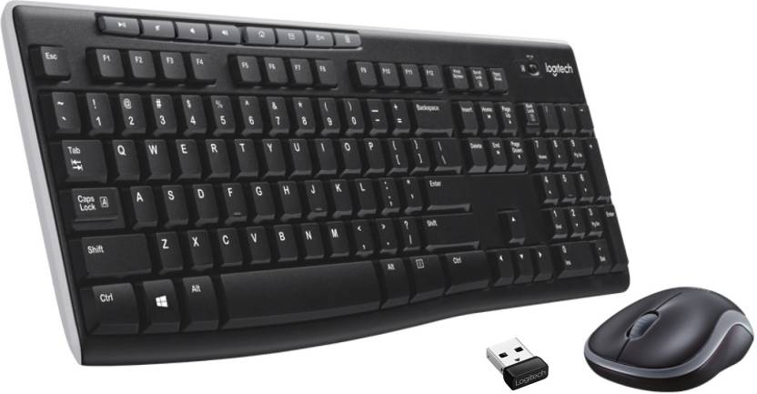 Logitech MK275 Mouse & Keyboard Combo, Spill-resistant Design Wireless Laptop Keyboard (Black)