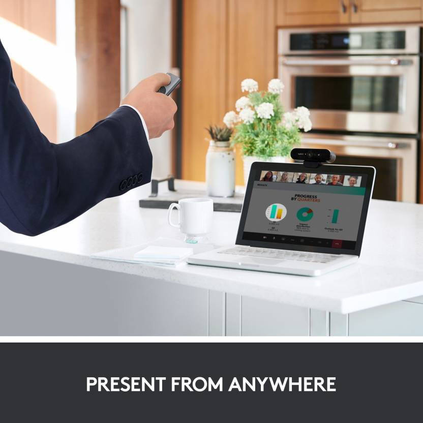 Logitech Spotlight 2.4 GHz and Bluetooth, USB-Receiver, Laser Pointer Connectivity Wireless Presentation Remote Presenter (Slate)