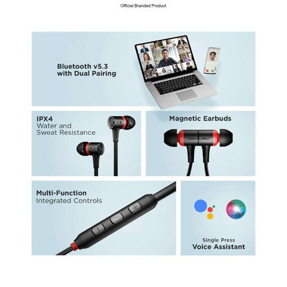 boAt Rockerz 245 pro Bluetooth in Ear Neckband with Beast Mode(Super Low Latency) for Gaming, ENx Tech for Clear Calls, ASAP Charge, 20HRS Playtime,IPX4, Dual Pairing & BT v5.3