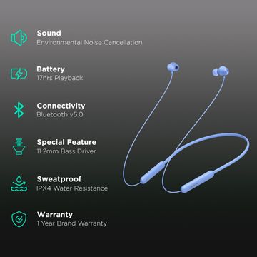 realme Wireless 2 Neo RMA2011 Neckband with Environmental Noise Cancellation (IPX4 Water Resistant, 17 Hours Playtime,