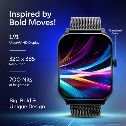 Fastrack Jupiter S2 Classic Smart Watch 5 days Battery Life UltraVU HD Display, Functional Crown, BT Calling, 100+ sports modes, Health Monitor with Auto Stress, 24x7 Heart Rate, Sleep Tracker, Spo2 & Women's Health Bluetooth Calling