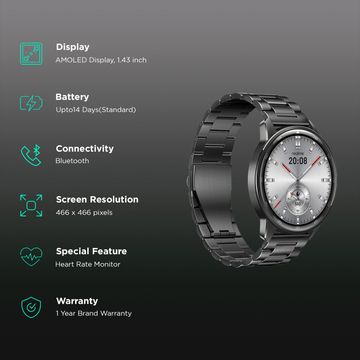 realme Watch S2, 1.43" AMOLED Display, Super AI Engine, Up to 20 Days Battery, IP68, AI Health Tracking, Blue Silicone Strap,