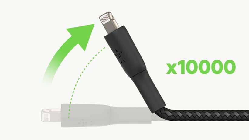 Belkin Apple Certified Braided Lightning to USB-C Charge and Sync Data Cables, 3.3 Feet / 1M, White