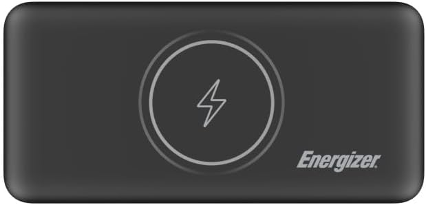 Energizer 10000 mAh Wireless Fast Charging Power Bank, Triple Outputs - Wireless, Smart USB-A 18W, USB-C Power Delivery Output, Dual inputs - USB-C and micro-USB,