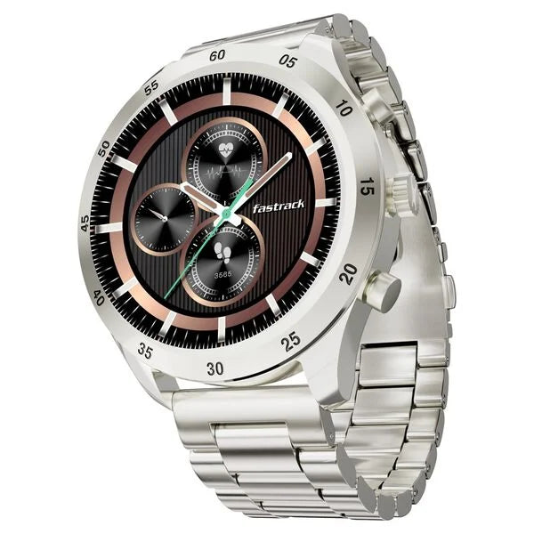 Fastrack Magnus FX2 1.32" Display Smart Watch with Single Sync BT Calling, All-Round Health Tracking, Functional Crown, Metal Case, 100+ Sports Modes & Watchfaces ‚Äì Smartwatch for Men & Women