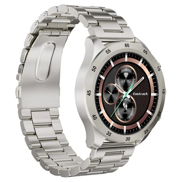 Fastrack Magnus FX2 1.32" Display Smart Watch with Single Sync BT Calling, All-Round Health Tracking, Functional Crown, Metal Case, 100+ Sports Modes & Watchfaces ‚Äì Smartwatch for Men & Women