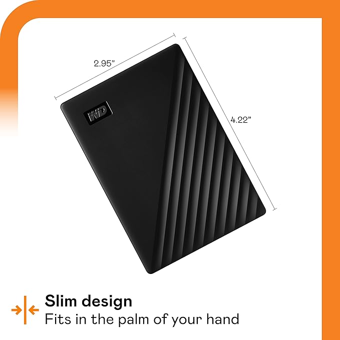 Western Digital WD My Passport Portable Hard Disk Drive, USB 3.0 with Automatic Backup, 256 Bit AES Hardware Encryption,Password Protection,Compatible with Windows and Mac, External HDD