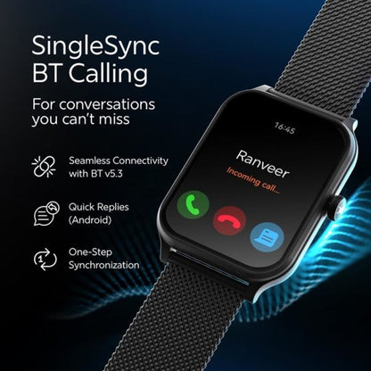 Fastrack Jupiter S2 Classic Smart Watch 5 days Battery Life UltraVU HD Display, Functional Crown, BT Calling, 100+ sports modes, Health Monitor with Auto Stress, 24x7 Heart Rate, Sleep Tracker, Spo2 & Women's Health Bluetooth Calling