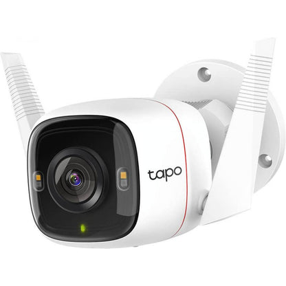 Tapo 4MP 2K QHD (2560X1440) Outdoor CCTV Security Wi-Fi Smart Camera -Alexa Enabled -Weatherproof -Full Color Starlight Night Vision -2-Way Audio -Up to 256 GB SD Storage - C320Ws- White