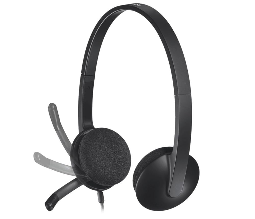 Logitech H340 Stereo Wired Over Ear Headphones With Mic With Noise-Cancelling, Usb, Pc/Mac/Laptop