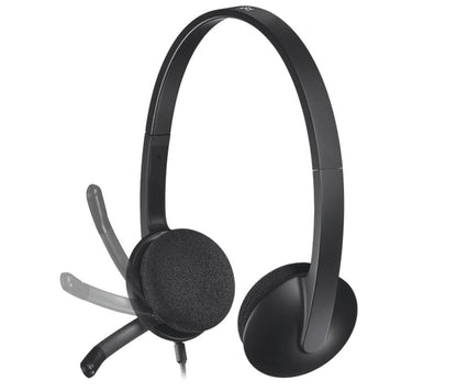 Logitech H340 Stereo Wired Over Ear Headphones With Mic With Noise-Cancelling, Usb, Pc/Mac/Laptop
