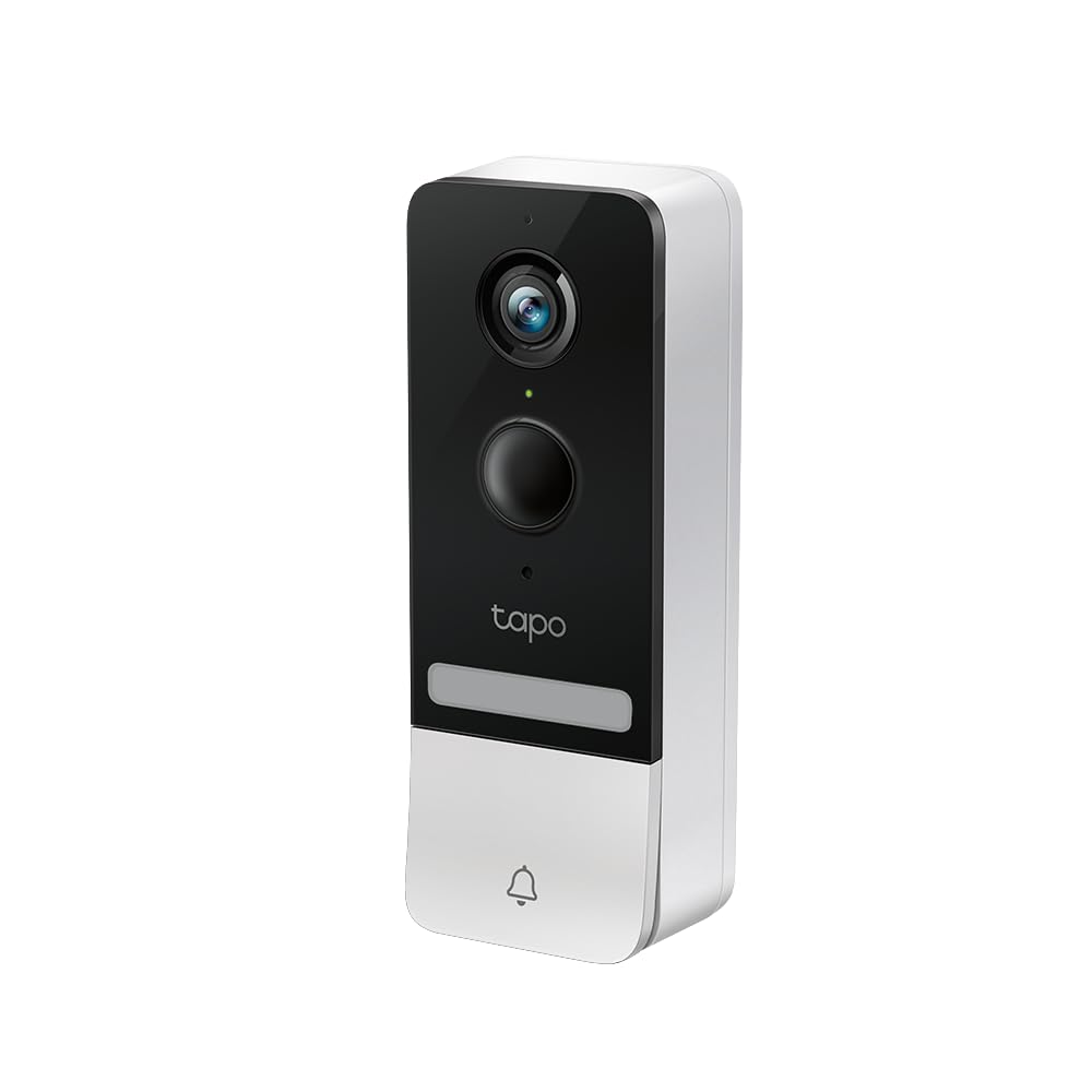 TP-Link Tapo D230S1 2K 5Mp/1920p Smart Wireless Security Video Doorbell,Battery-Powered,Two-Way Talk,Ip64,Colour Night Vision,Cloud &Local Storage,Compatible with Alexa&Google Home,Easy Installation
