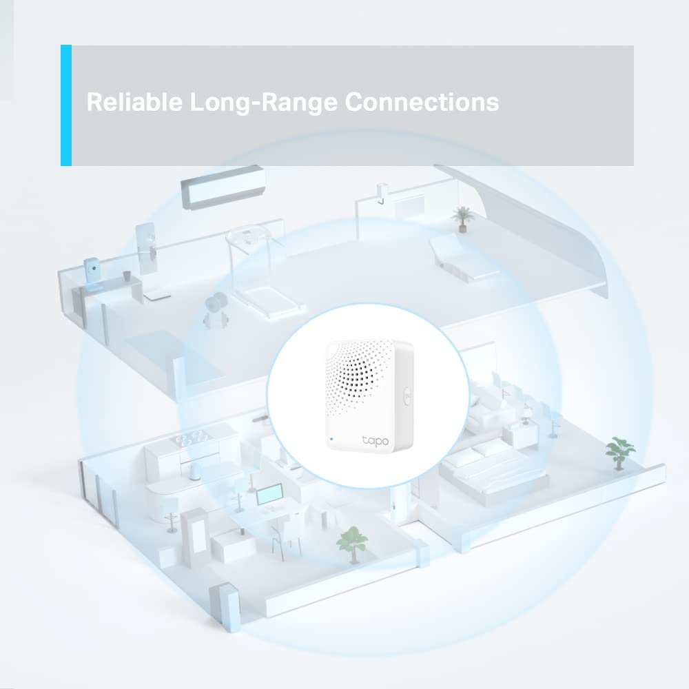 TP-Link Tapo H100 IoT Smart Hub with Chime | Smart Alarm and Doorbell | Smart Actions with Sensors, Switches & Buttons | Connect with up to 64 smart devices, Compatible with Alexa, Google Assistant, WiFi