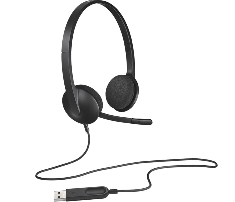 Logitech H340 Stereo Wired Over Ear Headphones With Mic With Noise-Cancelling, Usb, Pc/Mac/Laptop