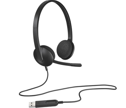 Logitech H340 Stereo Wired Over Ear Headphones With Mic With Noise-Cancelling, Usb, Pc/Mac/Laptop