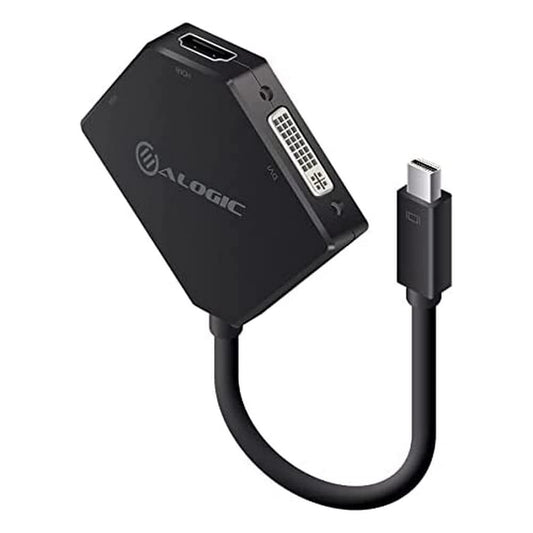 ALOGIC Mini DisplayPort 3-in-1 adapter, connects Mini DP to HDMI, DVI & VGA, 1080p display quality, Male to Female- Elements Series.