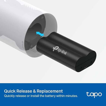 Tapo Battery Pack, 6700mAh Rechargeable Lithium Battery, No Memory Effect, 5-hour charging time, 6-wayProtection, Works with Tapo Battery cameras & Video Doorbells Quick Replacement (Tapo A100)