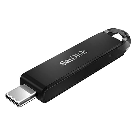 SanDisk Ultra Type-C Flash Drive, Type C 3.1, Black, Super-Thin Retractable