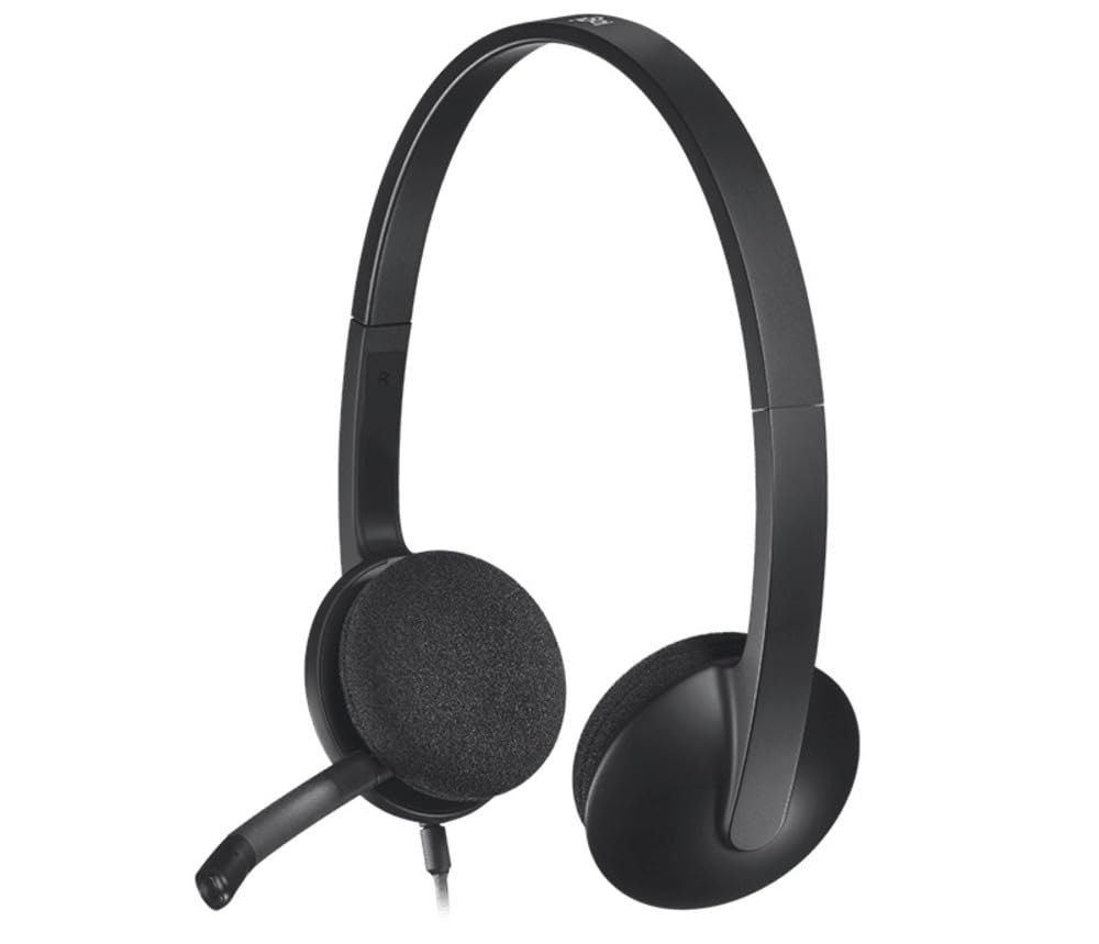 Logitech H340 Stereo Wired Over Ear Headphones With Mic With Noise-Cancelling, Usb, Pc/Mac/Laptop