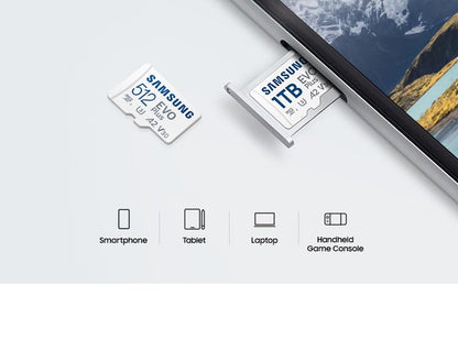 Samsung EVO Plus Micro SDXC w/SD Adaptor, Up-to 160MB/s, Expanded Storage for Gaming Devices, Android Tablets and Smart Phones, Memory Card,