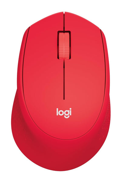 Logitech M331 Silent Plus Wireless Mouse, 2.4GHz with USB Nano Receiver, 1000 DPI Optical Tracking, 3 Buttons, 24 Month Life Battery, PC/Mac/Laptop - Red