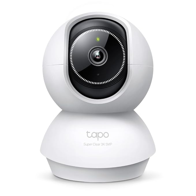 Tapo C230 Smart Pan/Tilt AI Home Security Wi-Fi Camera 3K 5MP 1620p, Two-Way Audio, Voice Control, Night Vision, Baby Crying Detection, Motion Tracking, Smart AI Detection and Notifications