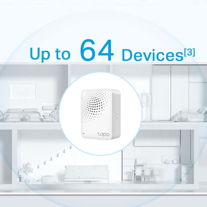 TP-Link Tapo H100 IoT Smart Hub with Chime | Smart Alarm and Doorbell | Smart Actions with Sensors, Switches & Buttons | Connect with up to 64 smart devices, Compatible with Alexa, Google Assistant, WiFi