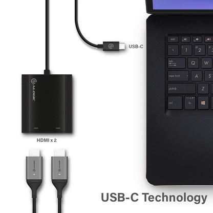 ALOGIC USB-C to Dual HDMI 2.0 Adapter ‚Äì 4K@30Hz ; Compatible with Windows 10