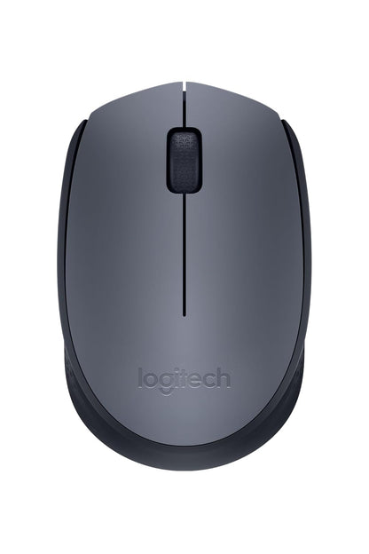 Logitech M170 Wireless Mouse, 2.4 GHz with USB Mini Receiver, Optical Tracking, 12-Months Battery Life, Ambidextrous PC/Mac/Laptop - Grey/Black