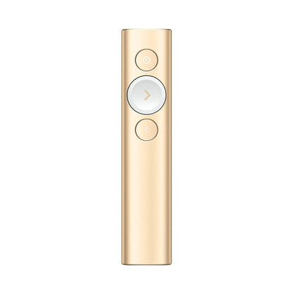 Logitech Spotlight Wireless Presentation Remote, 2.4 GHz and Bluetooth, USB-Receiver, Digital Laser Pointer, 30-Meter Operating Range, Dual Connectivity, Timer, PC/Mac/Android/iOS - Gold