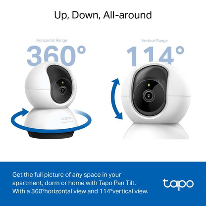 Tapo C220 Pan/Tilt Smart AI 2K 4MP QHD 1440p Home Security Wi-Fi Camera| Alexa & Google Assistant Enabled |Night Vision|Two-Way Audio| Motion Detection