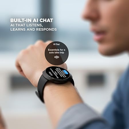 Fastrack VOX CirQ Smart Watch with AI Chat & AI Watchfaces, 1.38‚Äù TFT Display, Ripple Design, BT Calling, 24/7 Health Suite, SpO2, HRM, Sleep Tracking, IP68 Water Resistant
