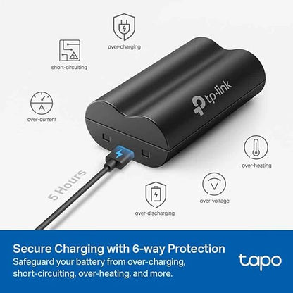 Tapo Battery Pack, 6700mAh Rechargeable Lithium Battery, No Memory Effect, 5-hour charging time, 6-wayProtection, Works with Tapo Battery cameras & Video Doorbells Quick Replacement (Tapo A100)