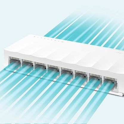 TP-Link LS1008 8-Port 10/100Mbps Fast Ethernet Unmanaged Desktop Switch | Green Ethernet Technology | Plug and Play | Fanless Design, Energy-Efficient | Ideal for Home and Office Network Expansion Hub