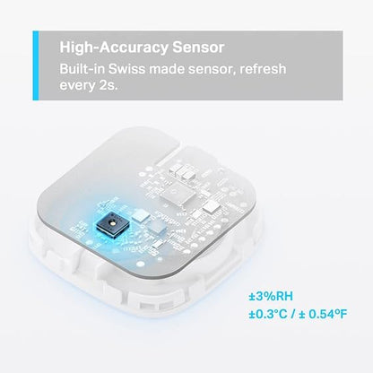Tapo Smart Temperature & Humidity Sensor, Free Data Storage, Real-Time Notifications, Battery Included, Work With Alexa And Google Home, Hub Required Sold Separately, White (T310)