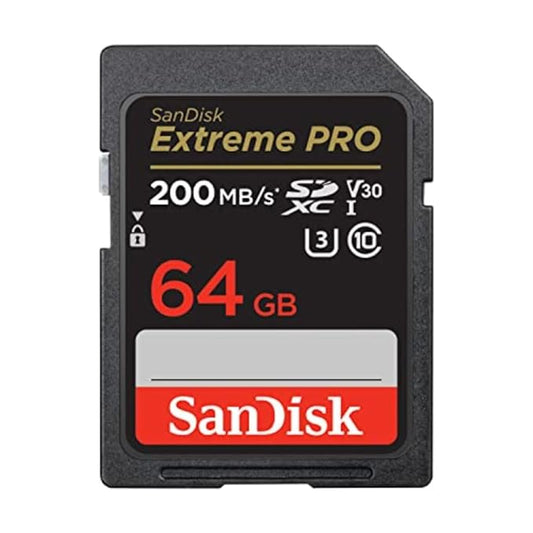 SanDisk Extreme Pro SD UHS I 64GB Card for 4K Video for DSLR and Mirrorless Cameras 200MB/s Read & 90MB/s Write