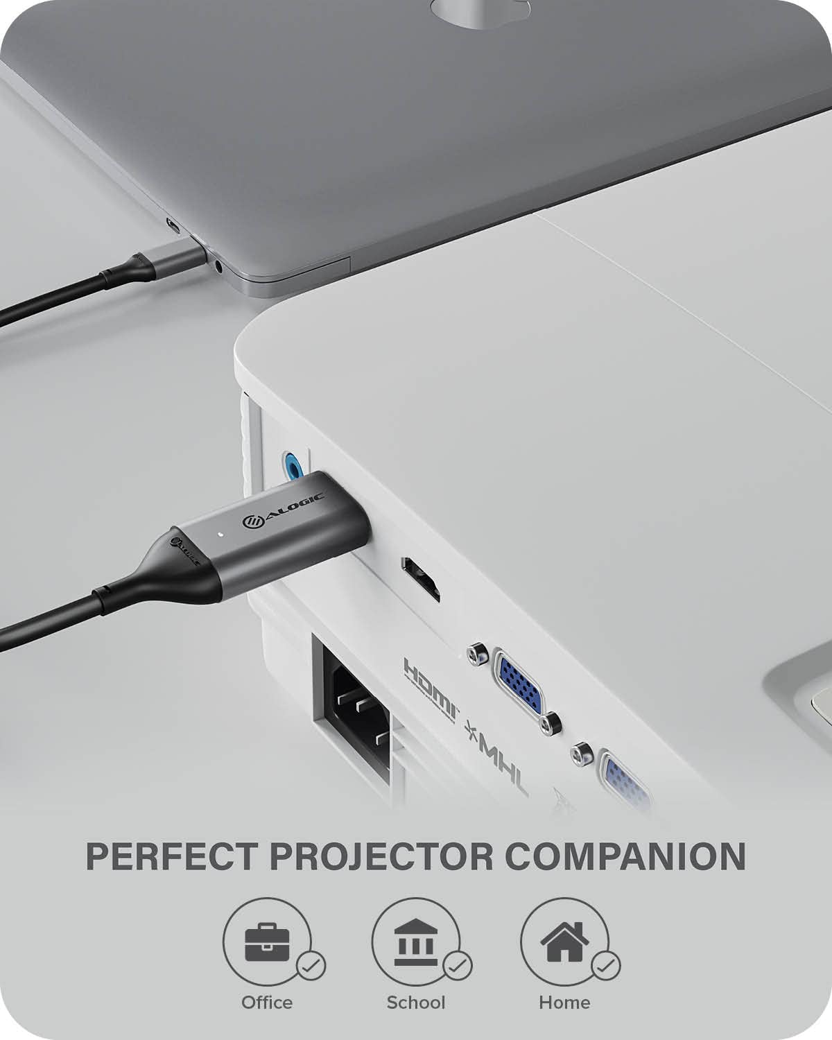 ALOGIC 2m Ultra USB-C (Male) to HDMI (Male) Cable - 4K @60Hz - Space Grey for MacBook Pro 2019/2018/2017, MacBook Air/iPad Pro 2019/2018, Samsung S10, Surface Book 2 and More
