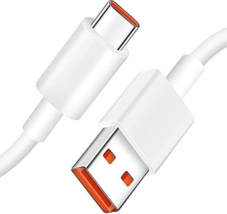 Xiaomi USB to Type C 33W Hypercharge Cable, 3A Fast Charging Cable with Up to 480 Mbps High-Speed Data Transfer & Sync Cord Compatible With All Xiaomi Smartphones and Devices (White, 1 Meter)