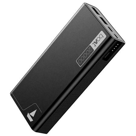boAt EnergyShroom 20000 mAh Power Bank, 2 way 22.5 watt Fast Charging, Quick Charge 3.0, High Temperature and Scratch Resistant,12-Layer Smart IC Protection, 1 Type-C Two Way Port, 1 Micro USB Input Port, 2 USB-A Output Ports, LED Indicators,