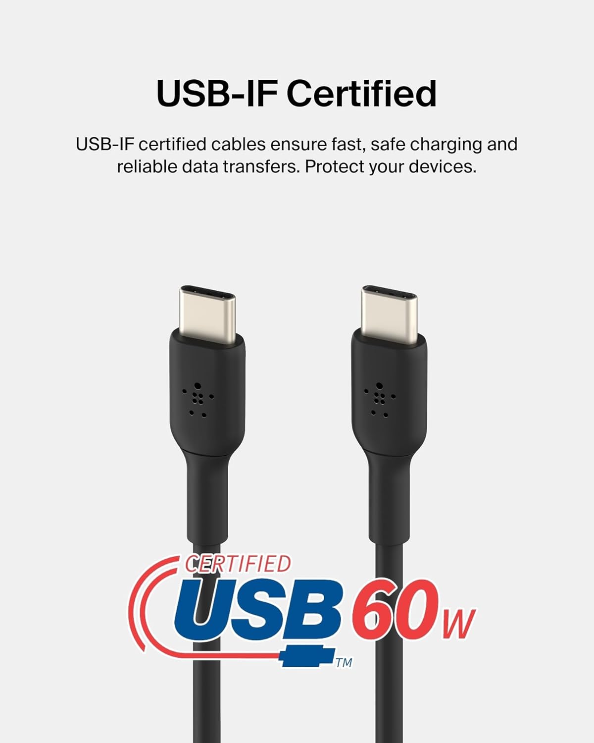 Belkin Apple Certified USB-C to USB-C Fast Charging Cable (1 Meter) for iPhone 17,Pro, Pro Max, Air, Samsung Galaxy S25 Ultra, S24, Note, Google Pixel 10, iPad Pro, Carplay & More - Black