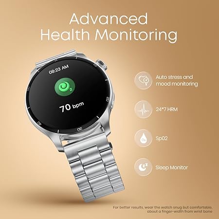 Fastrack Dezire FX1 PRO Fashion Smart Watch, 1.43" AMOLED, 466*466 Pixel Resolution, SingleSync BT Calling, AI Voice Assistant, 100+ Sports Modes & Smartwatch Faces, Upto 5 Day Battery, IP68