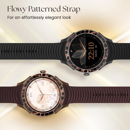 Fastrack Ella Women Smartwatch with 1.2" inch AMOLED Display,Patterned Bezel,AI Watchface & AI Chat,Functional Crown,24/7 Health Suite,BT Calling,SpO2,HRM,IP68, Multiple Menu Styles,Games